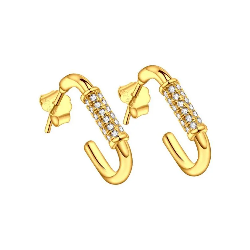 Stud European And American New Vintage S925 Sterling Sier Trend Exaggerated Geometric Earrings Female Drop Delivery Jewelry Earrings Otrya