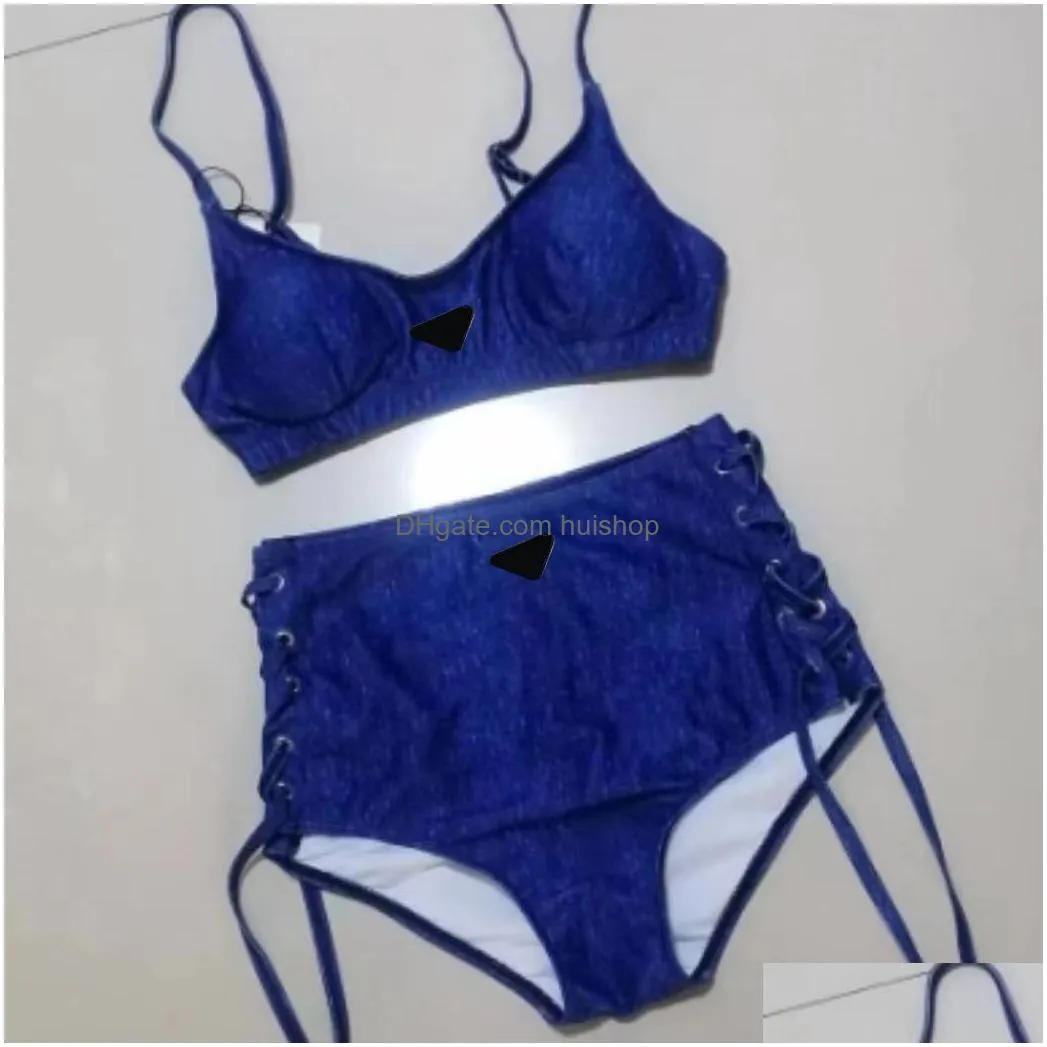 woman swimwear denim desiger bikini swimsuit beach tankinis underwear sets outfit for lady slim swimwears swimsuits two pieces set