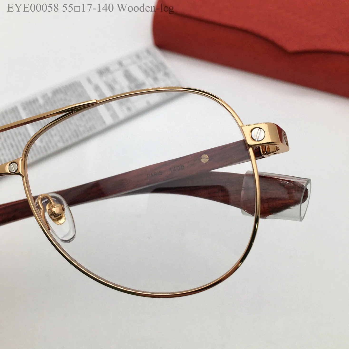 New fashion design pilot shape optical glasses 00058 metal frame wooden temples men and women simple and popular style light and easy to wear eyewear