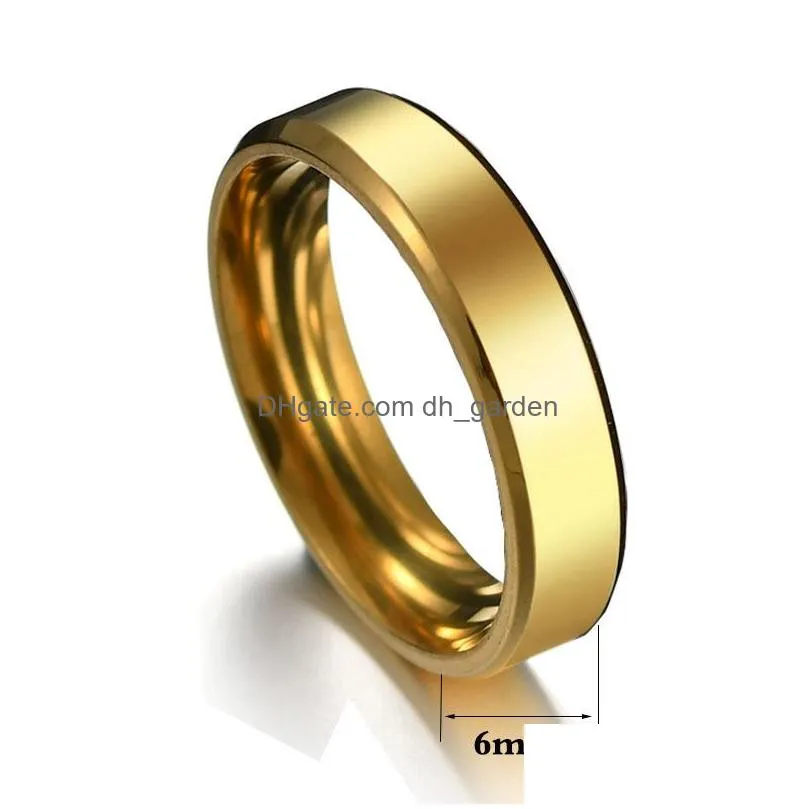 Cluster Rings 6Mm 8Mm Gold Sier Black Tungsten Stainless Steel Rings For Women Men Simple Glossy Engagement Fashion Jewelry Dhgarden Dhiff