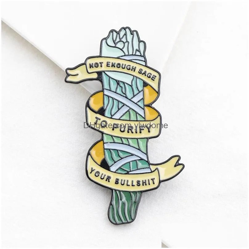 Cartoon Accessories Please Dont Talk Nonsense Creative Abstract Sea Cartoon Alloy Drip Brooch Funny Enamel Lapel Pin Collar Pins Drop Dhmbu