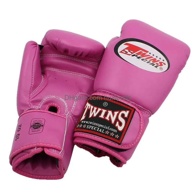 8 10 12 14 oz twins gloves kick boxing gloves leather pu sanda sandbag training black boxing gloves men women guantes muay thai284236u