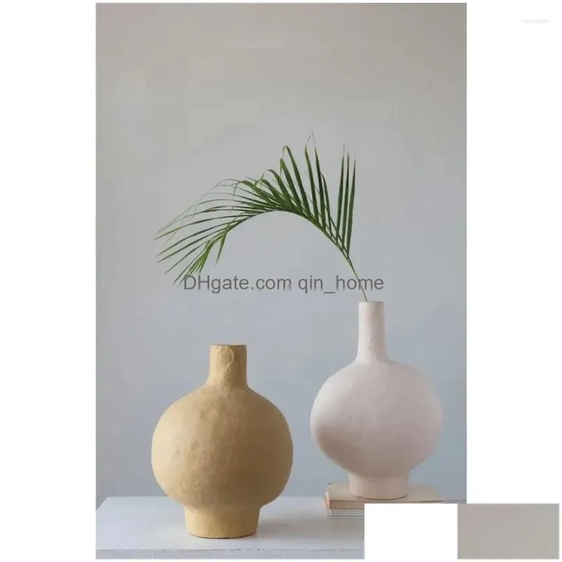 vases decorative handmade paper mache vase 14 l x w 21 h decoration home decorations cream freight decor garden