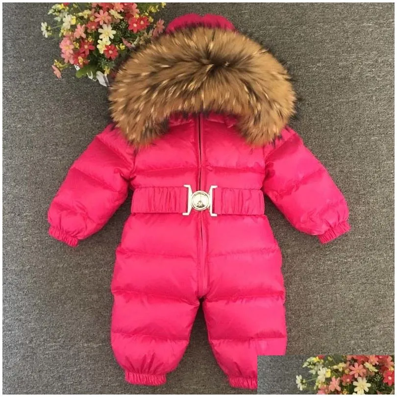 newborn winter romper baby snowsuit infant overcoat kids snow wear jumpsuit duck down coatton liner child new year costumes