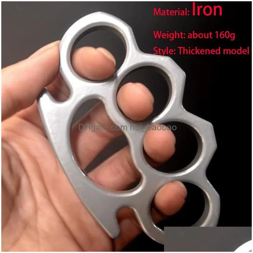 iron thickened knuckle duster outdoor metal finger buckle fitness training boxing fight broken window defense edc tool