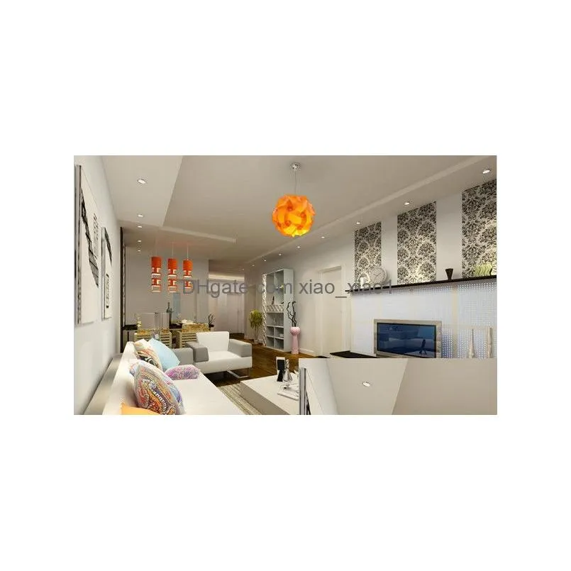 30pcs/set 250mm modern contemporary diy elements iq jigsaw puzzle lamp shade ceiling pendant lamp ball light lighting