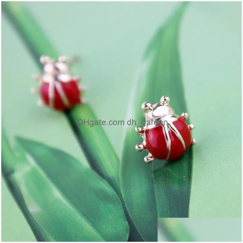 Stud Cute 1Cm Red Ladybug Stud Earrings Price Fashion Jewelry For Girls Women Korean Style Jewellery Drop Delivery Jewelry Earrings Dhnix