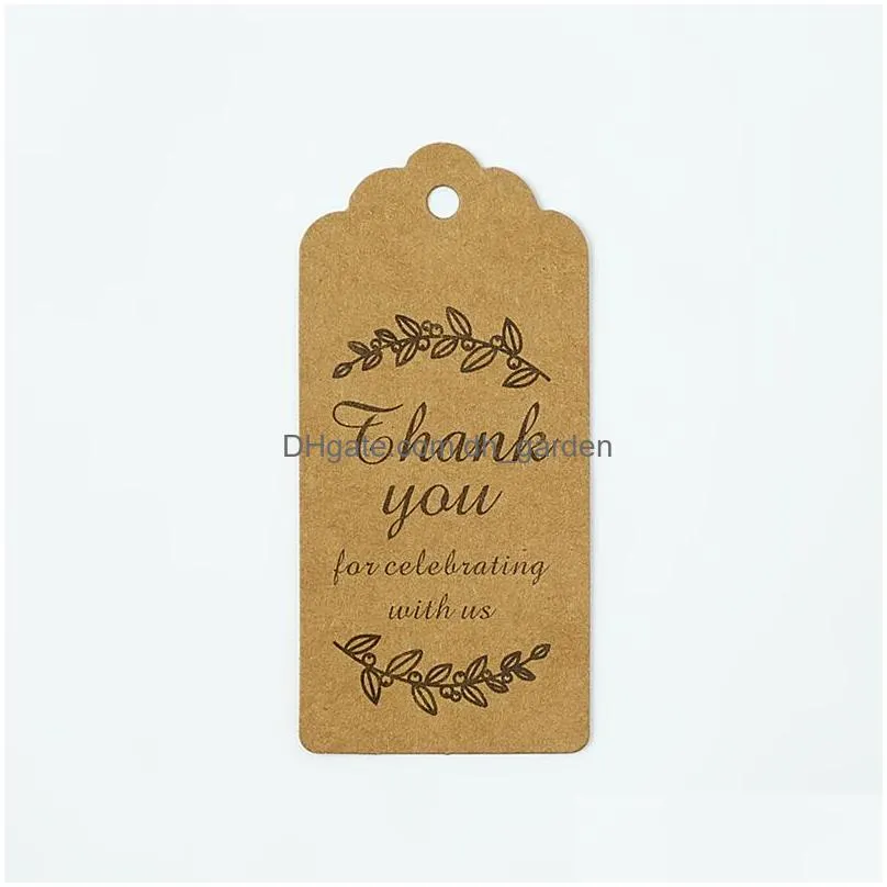 Other 100 Pcs/Lot Thank You Printing Kraft Paper Tags Cards Jewelry Earring Ear Studs Hanging Holder Display Packing Card Dr Dhgarden Dhalu