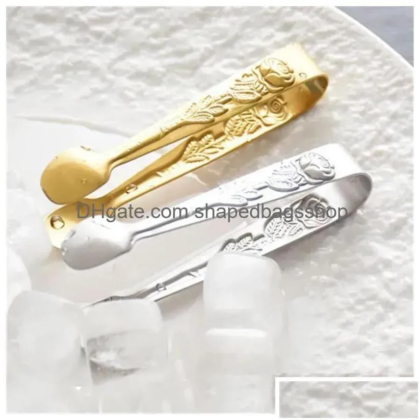 Other Kitchen Tools Rose Engraved Mini Tong Sugar Ice Clip Kitchen Bar Tool Drop Delivery Home Garden Kitchen Dining Bar Kitchen Tool
