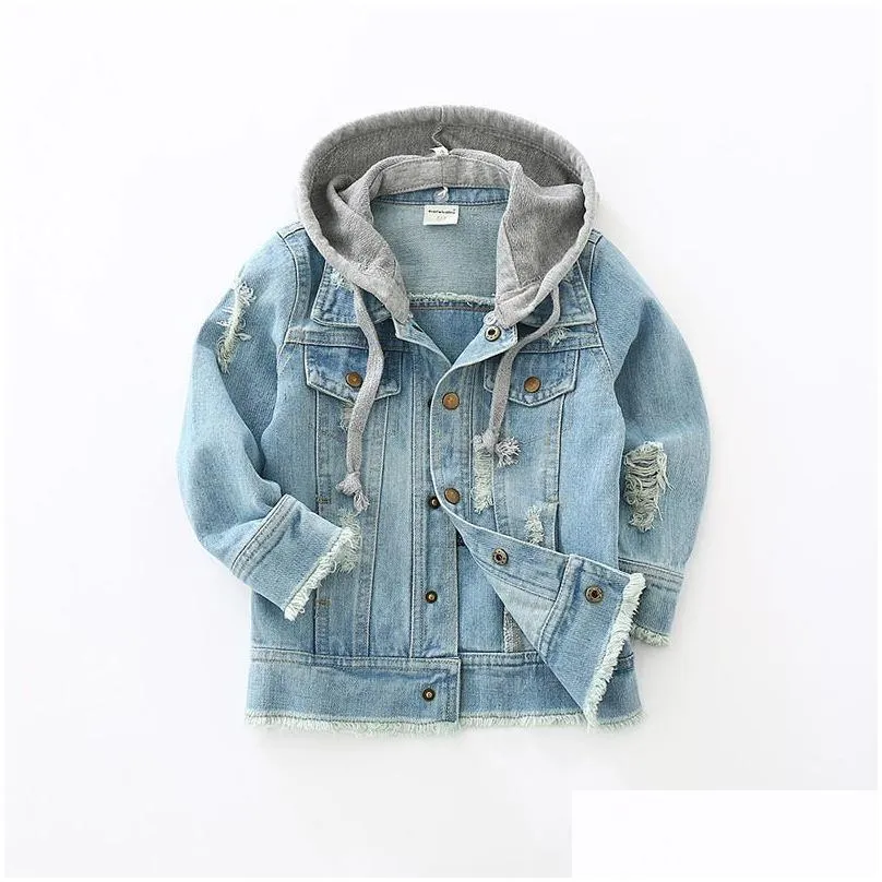 toddler kids denim jacket baby boys clothes 2018 autumn children long sleeve hooded coat jaqueta jeans infantil manteau garcon