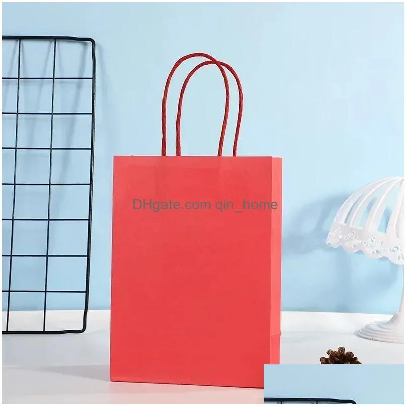gift wrap 10pcs kraft paper candy bag colored hand-held bags wedding colorful shopping