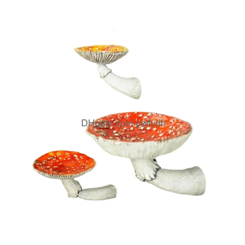 novelty items pack of 3 mushroom hanging shelf resin wall mounted small decor keys holer ornaments rack living room holidays crafts