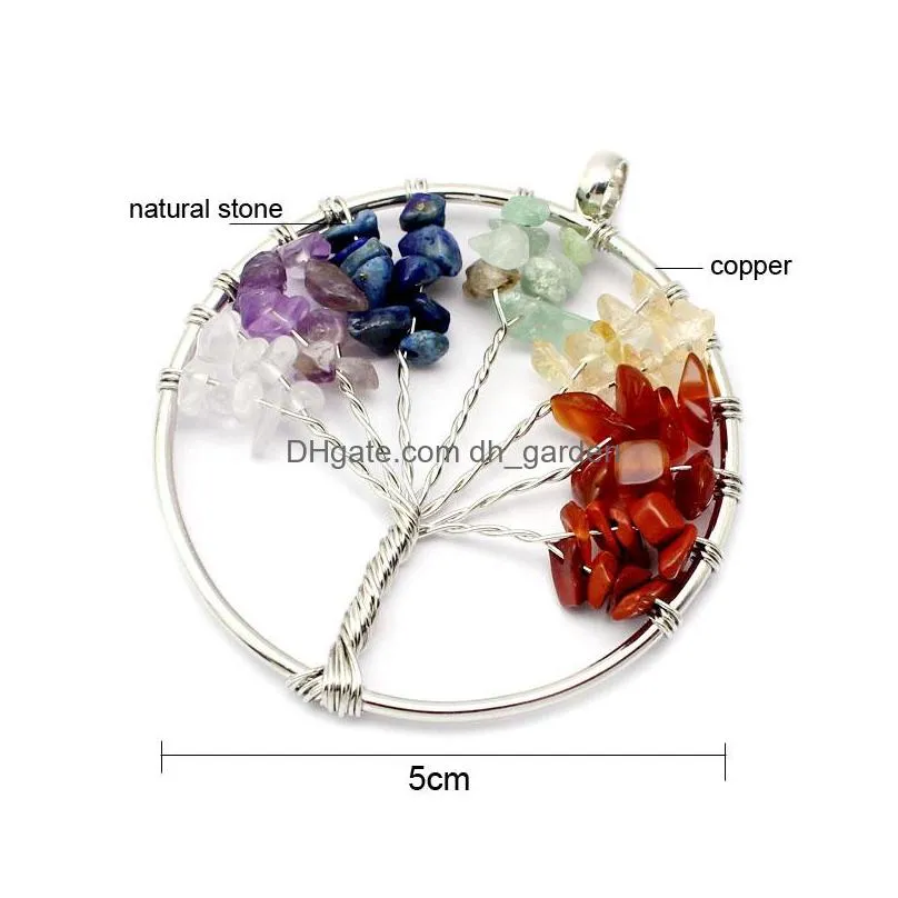 Charms New Fashion Delicate Natural Stone Hollow Tree Pendant Charm For Neacklace Handmade Diy Christmas Jewelry Gift Drop Delivery Je Dhkbs
