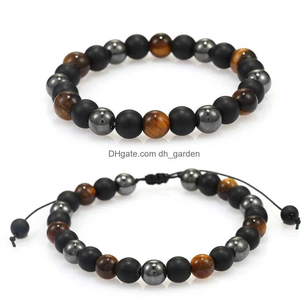 Beaded 8Mm Handmade Braid Beaded Bracelet For Men Fashion Designer Natural Stone Chakra Yoga Energy Elastic Jewelry Gift Dr Dhgarden Dhbpq