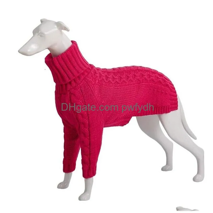dog apparel winter sweater italian greyhound whippet turtleneck twist warm coat clothing dogs knitted 231212