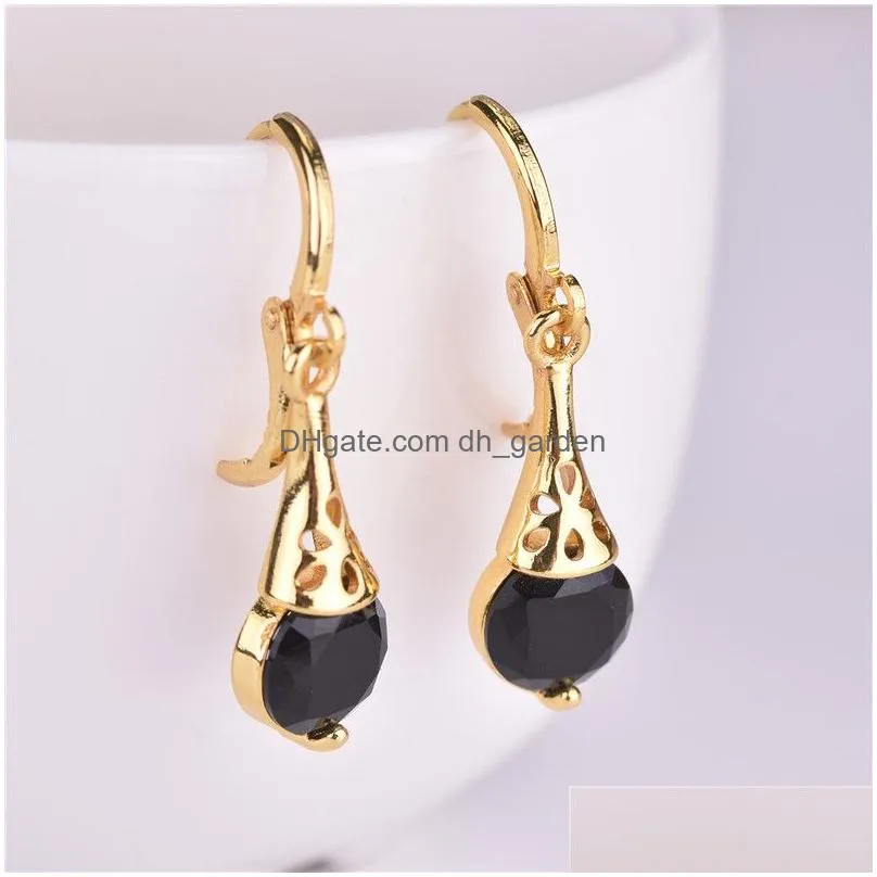 Clip-On & Screw Back Handmade Crystal Stone Drop Earrings For Women Lady Gold Plated Cz Clip On Earring Long Dangle Gift Je Dhgarden Dhzga