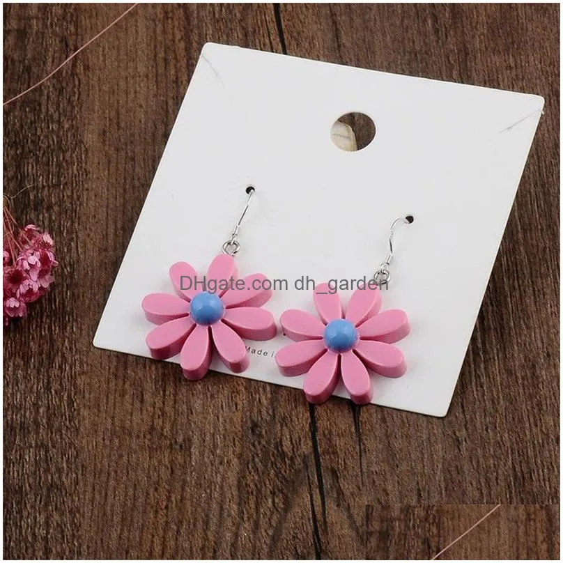 Dangle & Chandelier Unique Design Personality Resin Daisy Pendant Dangle Earring For Women Girls Fashion Colorf Flowers Dro Dhgarden Dhwdv