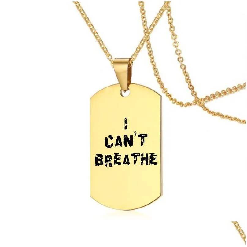 i cant breathe necklace 8 designs gold protest black military brand women hip hop jewelry fashion mens stainless steel pendant