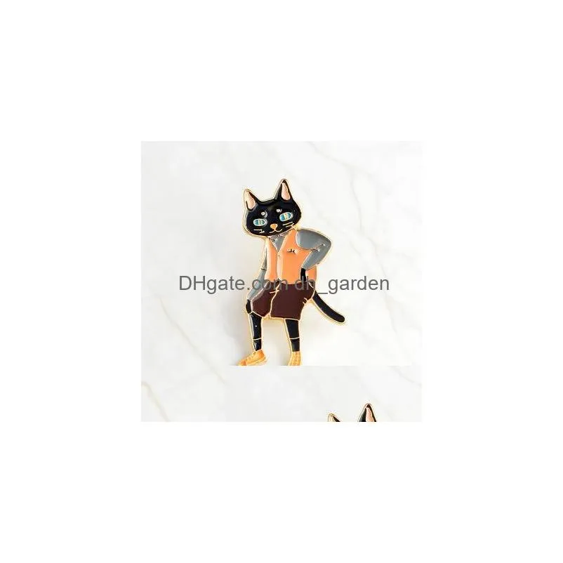 Pins, Brooches Cute Cat Fox Original Brooch Pin For Women Kids Drop Oil Armband Clothes Collar Needle Lovely Jewelry Drop De Dhgarden Dhkh7