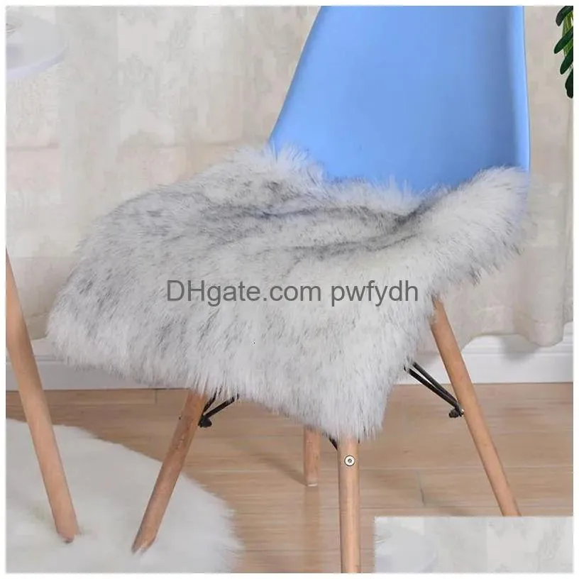 pillow soft breathable wool desk orthopedic home decor for winter autumn thickened fleece solid color sofa office chair cushion 231212