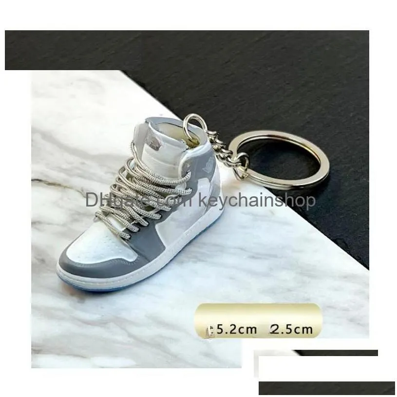 Designer 83 Styles 3D Basketball Shoes Keychain Stereoscopic Sneakers Keychains For Women Bag Pendant Mini Sport Shoe Keyring S4Ax Dr Dhqt2