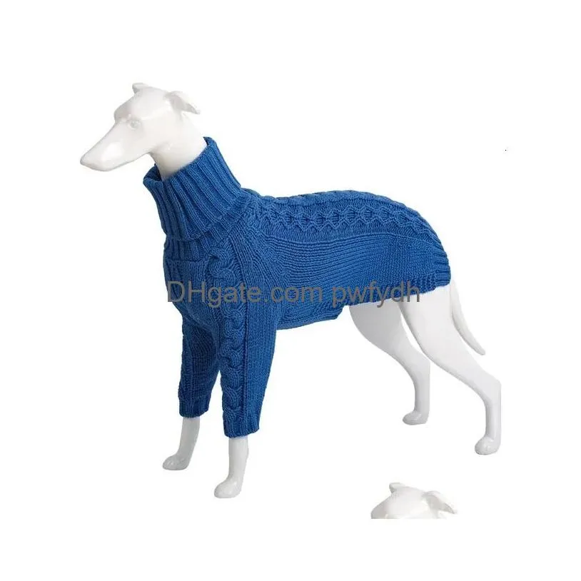 dog apparel winter sweater italian greyhound whippet turtleneck twist warm coat clothing dogs knitted 231212