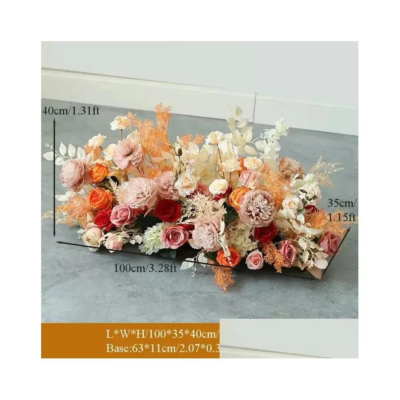 decorative flowers wreaths outdoor activity decor flower art high-end romantic simulation flowers row road lead wedding welcome car show layout fake floral