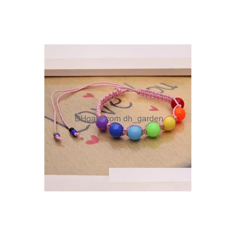 Chain Promotional Colorf Plastic Weave Beads Bracelet For Women Kids Handmade Bohemian Style Ajustable Rope Wholesale Drop Delivery J Dhbyr