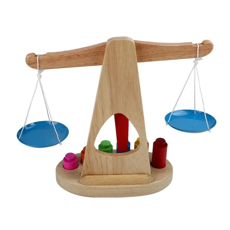 wholesale wooden scales children enlightenment balance weights teaching scale educational toys weighing scales gift