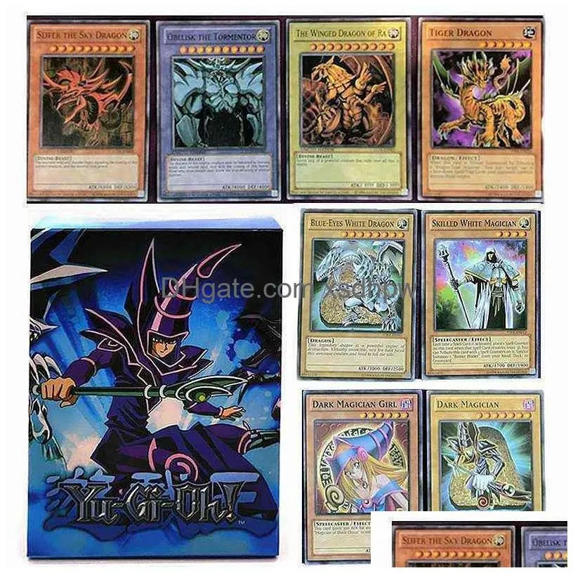 66pcs english yugioh cards yu-gi-oh card playing game yu gi ohtrading battle carte dark magician collection kids christmas toy g220311