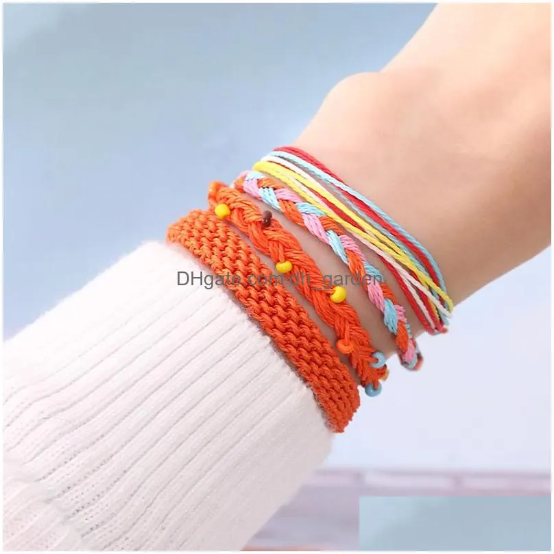 Chain Colorf Bohemian Handmade Braided Rope Bracelets Adjustable Waterproof Wax Friendship Bracelet For Men Women Jewelry G Dhgarden Dhm8B