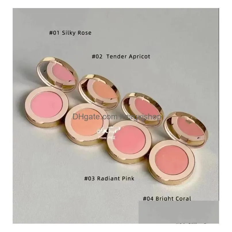Blush Brand Silky B Powder 4 Colors Rose Tender Apricot Radiant Pink Bright Coral Makeup Palette 5.5G Fard A Joues Poudre Soyeuse Drop Dhiwo