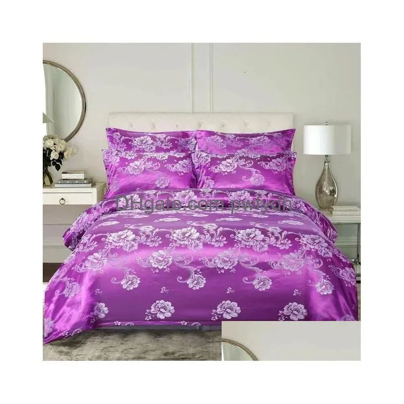 bedding sets jacquard satin duvet cover bed euro set for double home textile luxury pillowcases bedroom comforter 230x260 no sheet