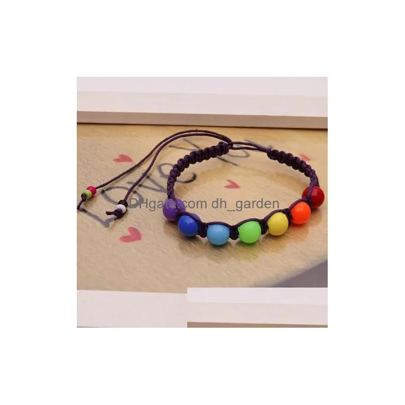 Chain Promotional Colorf Plastic Weave Beads Bracelet For Women Kids Handmade Bohemian Style Ajustable Rope Wholesale Drop Delivery J Dhbyr