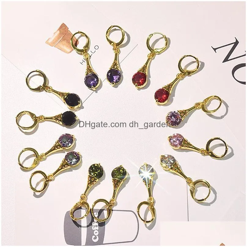 Clip-On & Screw Back Handmade Crystal Stone Drop Earrings For Women Lady Gold Plated Cz Clip On Earring Long Dangle Gift Je Dhgarden Dhzga