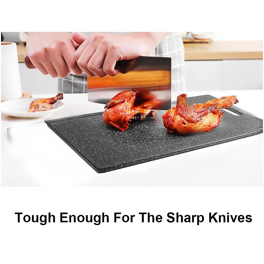 Chopping Blocks Plastic Cutting Board Tpr Material Kitchen Chop Unique Marble Appearance Design For Families Restaurants Meat Vegetabl Dhqlx