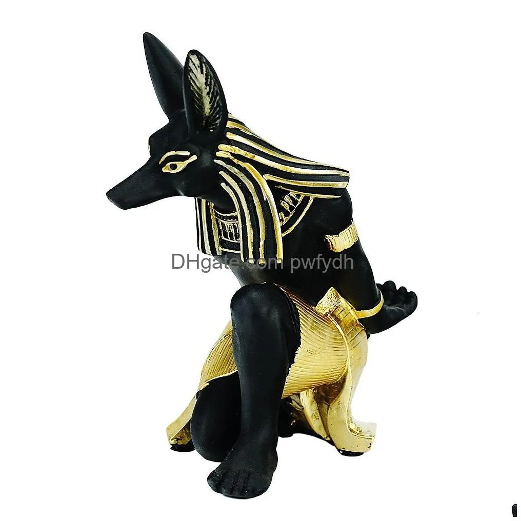 decorative objects figurines northeuins resin anubis god wine rack modern egypt dog miniatures statues animal interior home desk decor sculpture