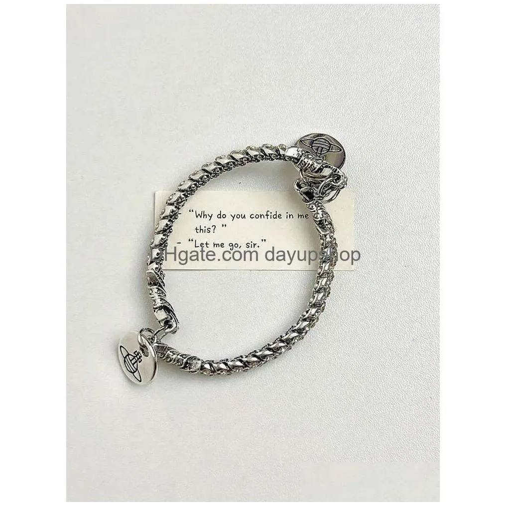 Designer High Quality Empress Dowager Xis Diamond Thorn Couple Bracelet Light Small End Layered Simple And Cold Style For Drop Delive Dhrvh