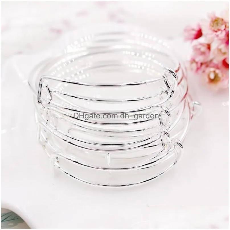 Bangle Selling Simple 5065Mm Different Size Expandable Wire Bangle Bracelet For Beading Diy Adjustable Bracelets 100 Pieces Dhgarden Dho3C