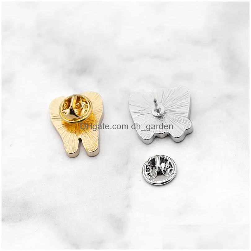 Pins, Brooches Newest Cute White Cartoon Teeth Enamel Brooches Pin For Nurse Dentist Hospital Lapel Hat Bag Pins Denim Shirt Women Br Dh4Qh