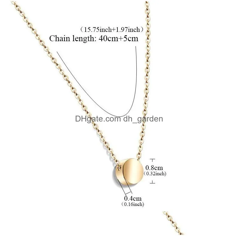 Pendant Necklaces New 316L Stainless Steel Small Circle Heart Pendants Necklace For Women Girlfriend Rose Gold Sier Chian Party Jewelr Dhwxp