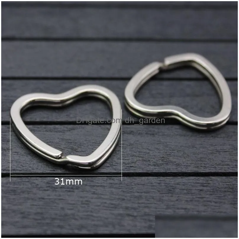 Key Rings New Fashion Diy Cute Heart Shape Alloy Metal Sier Color Couple Key Charm Lovey Keyring Jewelry For Car Handbag Accessories Dhxpz