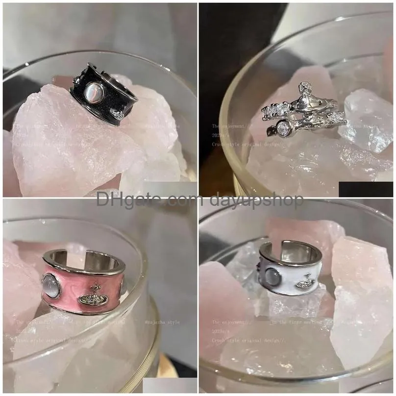 Designer High Quality Western Empress Dowager Planet Zircon For Female Crowd Design Grade Feeling Index Finger Ring Fashionable And P Dhs1W