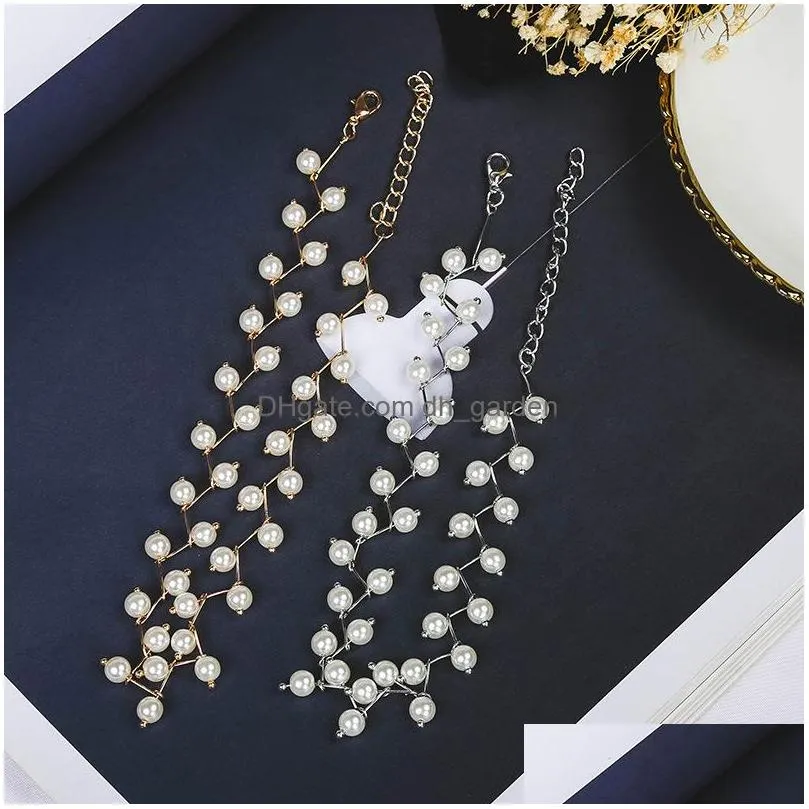 Pendant Necklaces Fashion Clavicle Chain Pearl Choker Necklace For Women Korea Style Sliver Gold Collar Neck Strap Elegant Jewelry Gif Dhq5S