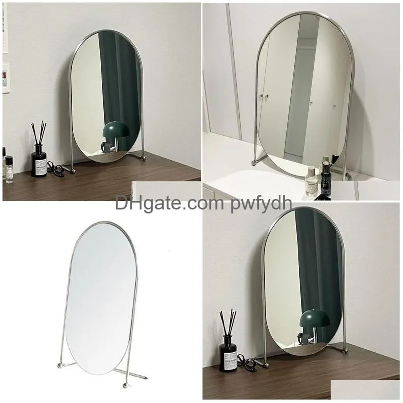 mirrors makeup wall mirror bathroom design desk standing korean hairdressing oval miroir mural house decoration 230609