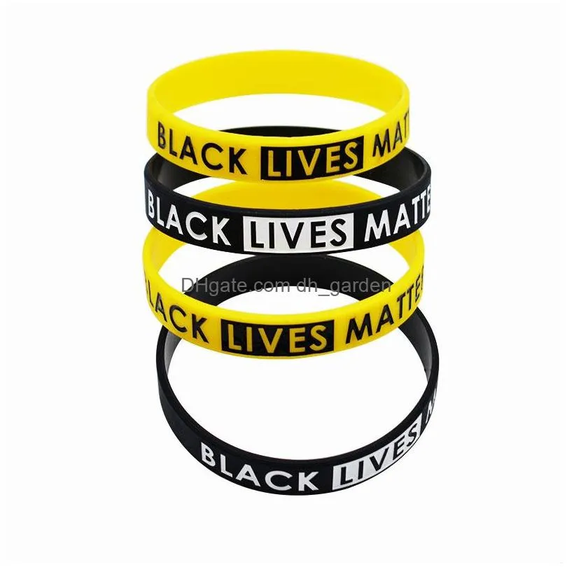 Other Bracelets New Black Lives Matter Bracelet Sile Rubber Wristband Wrist Band Sport Bangle For Men Women Gift Drop Deliv Dhgarden Dhi7J