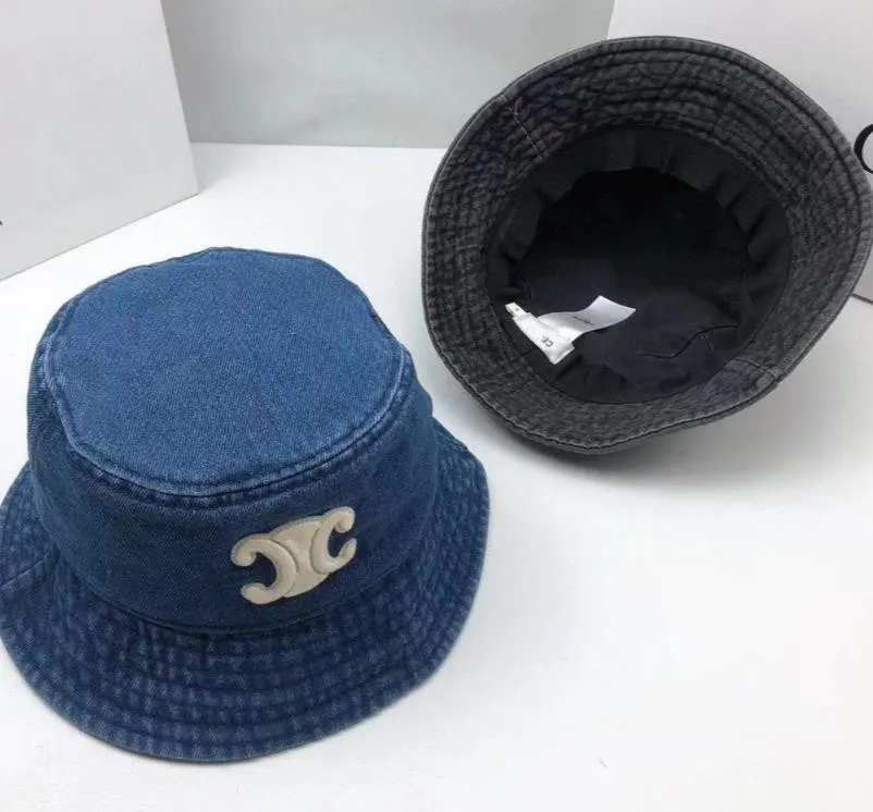 Luxury Denim Bucket Caps Fisherman Hats For Women Designer  embroidery Baseball Fisherman Hat Woman Sun hats Cap 