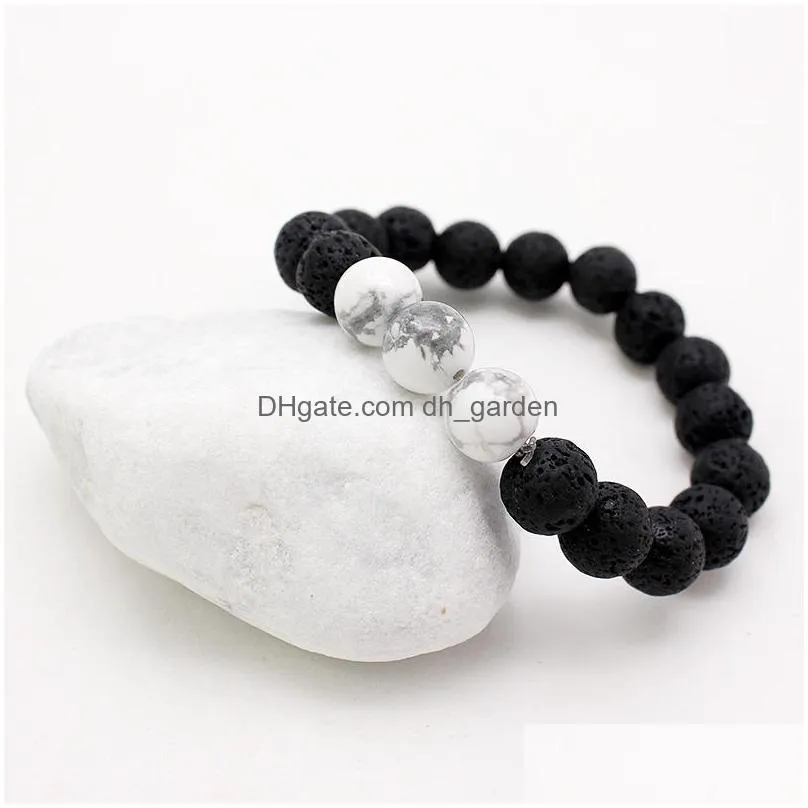 Beaded New Arrival Tiger Eye Beads Bracelet For Men Women Adjustable Size 10Mm Lava Stone Black Braided Jewelry Gift Drop D Dhgarden Dhxke