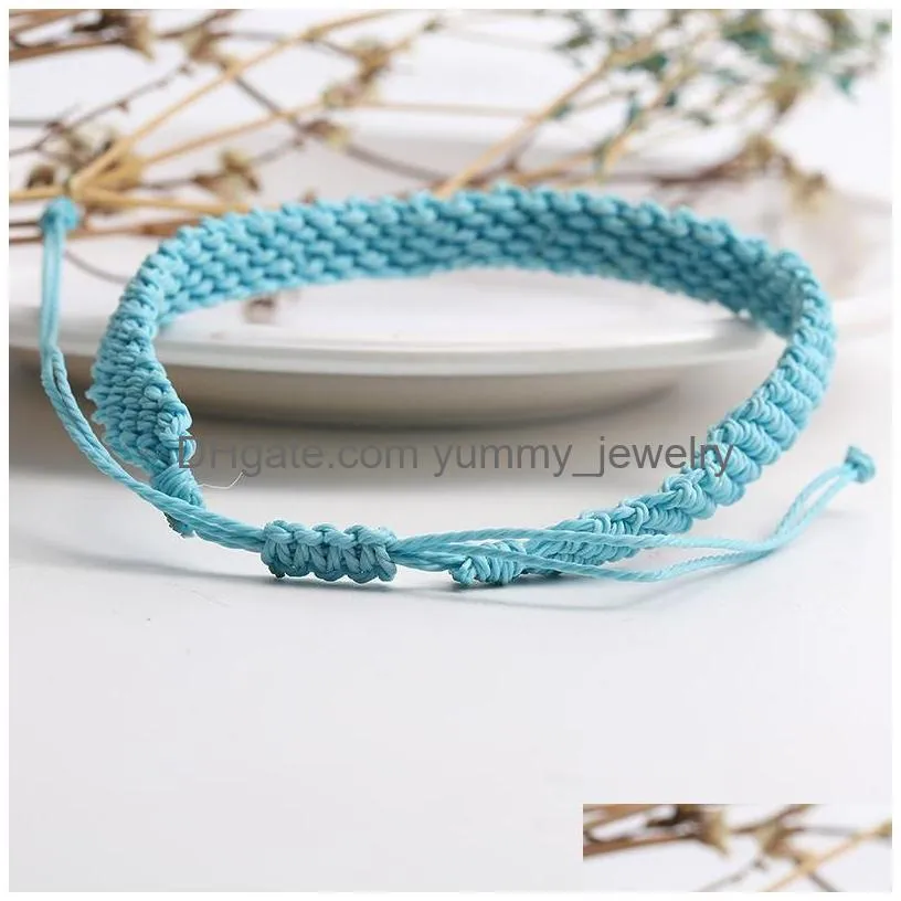 Charm Bracelets Fashion Friendship Charm Bracelets For Women Handmade Woven Braided Bracelet With Paper Card Adjustable Bohemian Styl Dhd0U