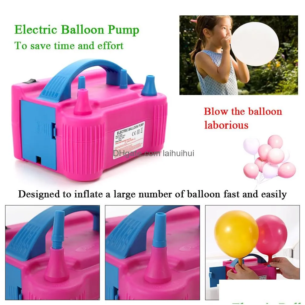 110v-240v electric high power two nozzle air blower balloon inflator pump fast portable inflatable tool electric air pump